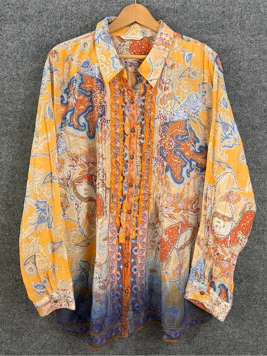 Soft Surroundings Tops - Soft Surroundings Womens 3X Boho Floral Button Up Top Multicolor Long Sleeve